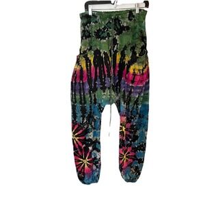 Harem Tie Dye Boho Festival Hippie Lagenlook Yoga Rainbow Cotton Lounge Pants
